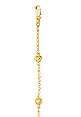 handsome little gold heart station baby anklet